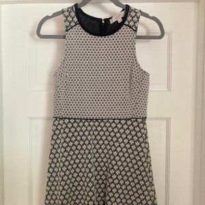 LOFT Sleeveless Fit & Flare Black & White Dress OP